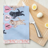 Happy Marching Labradors schilderen Theedoek (Quarter Fold)