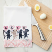 Happy Marching Labradors schilderen Theedoek (Quarter Fold)