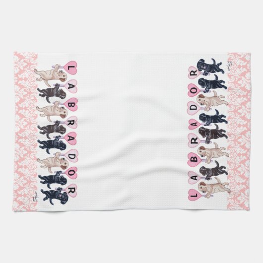 Happy Marching Labradors schilderen Theedoek (Horizontaal)