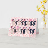 Happy Marching Labradors Verjaardag Kaart (Gele Bloem)