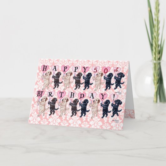 Happy Marching Labradors Verjaardag Kaart (Voorkant)