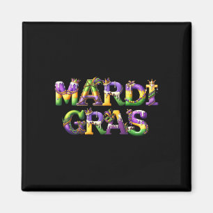 Happy Mardi Gras 2025 New Orleans Fleur De Lis Mas Magneet