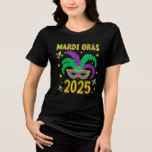 Happy Mardi Gras 2025  Tri-Blend Shirt (Voorkant)