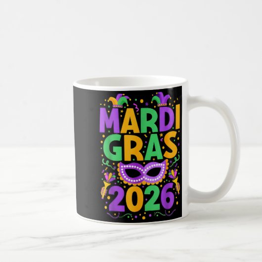 Happy Mardi Gras 2026 Costume New Orleans Matching Koffiemok (Rechts)