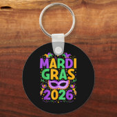 Happy Mardi Gras 2026 Costume New Orleans Matching Sleutelhanger (Voorkant)