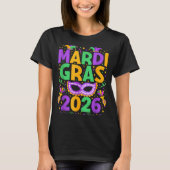 Happy Mardi Gras 2026 Costume New Orleans Matching T-shirt (Voorkant)