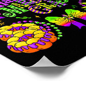 Happy Mardi Gras 2026 Funny King Cake Fleur De Lis Poster (Hoek)