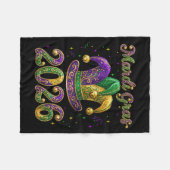 Happy Mardi Gras 2026 Jester Hat New Orleans Men W Fleece Deken (Voorkant (Horizontaal))