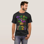Happy Mardi Gras 2026 Jester Hat T-shirt (Voorkant volledig)