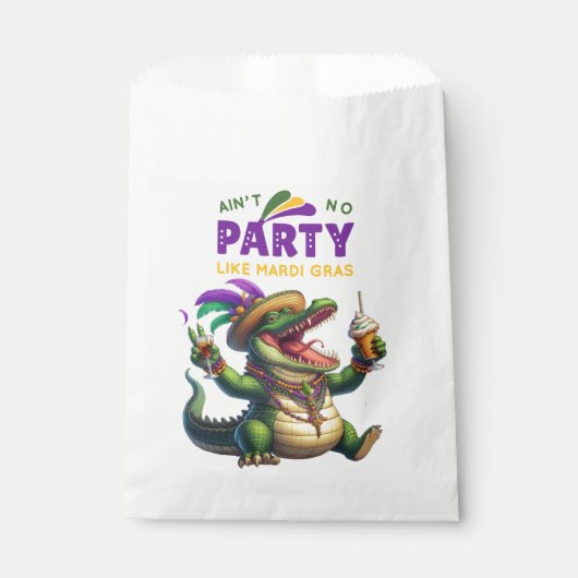 Happy Mardi Gras Alligator Bedankzakje (Voorkant)