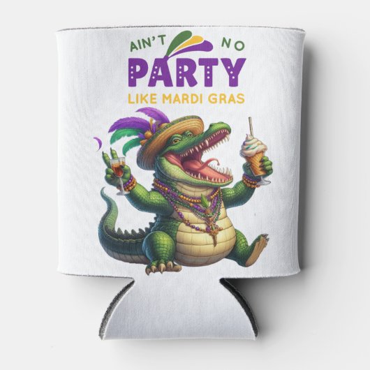 Happy Mardi Gras Alligator Blikjeskoeler (Voorkant)