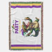 Happy Mardi Gras Alligator Deken (Voorkant Verticaal)