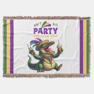 Happy Mardi Gras Alligator Deken