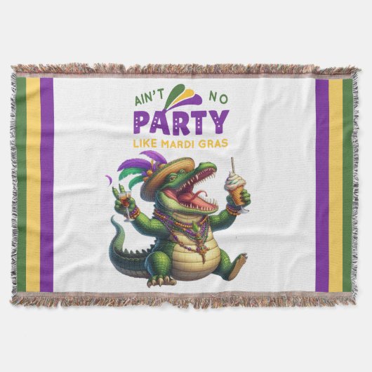 Happy Mardi Gras Alligator Deken (Voorkant)