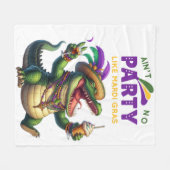 Happy Mardi Gras Alligator Fleece Deken (Voorkant (Horizontaal))