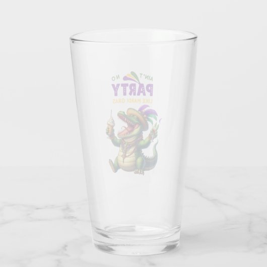 Happy Mardi Gras Alligator Glas (Achterkant)