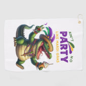 Happy Mardi Gras Alligator Golfhanddoek (Horizontaal)