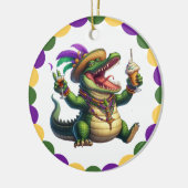 Happy Mardi Gras Alligator Keramisch Ornament (Links)