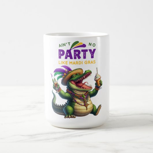 Happy Mardi Gras Alligator Koffiemok (Center)