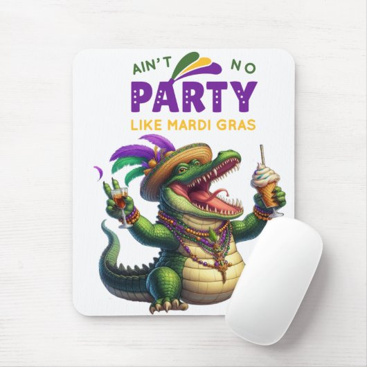 Happy Mardi Gras Alligator Muismat (Met muis)