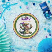 Happy Mardi Gras Alligator Papieren Bordje (Feest)
