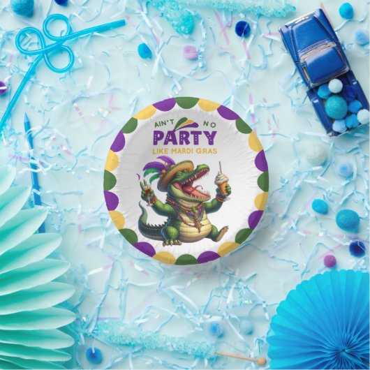 Happy Mardi Gras Alligator Papieren Kommen (Feest)