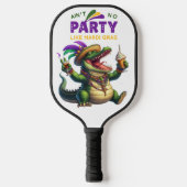 Happy Mardi Gras Alligator Pickleball Paddle (Voorkant)