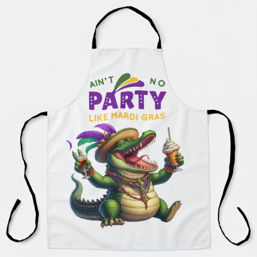 Happy Mardi Gras Alligator Schort (Voorkant)