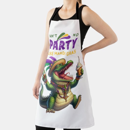 Happy Mardi Gras Alligator Schort (Insitu)