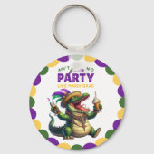 Happy Mardi Gras Alligator Sleutelhanger (Voorkant)