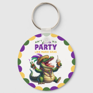 Happy Mardi Gras Alligator Sleutelhanger