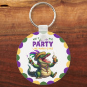 Happy Mardi Gras Alligator Sleutelhanger (Voorkant)