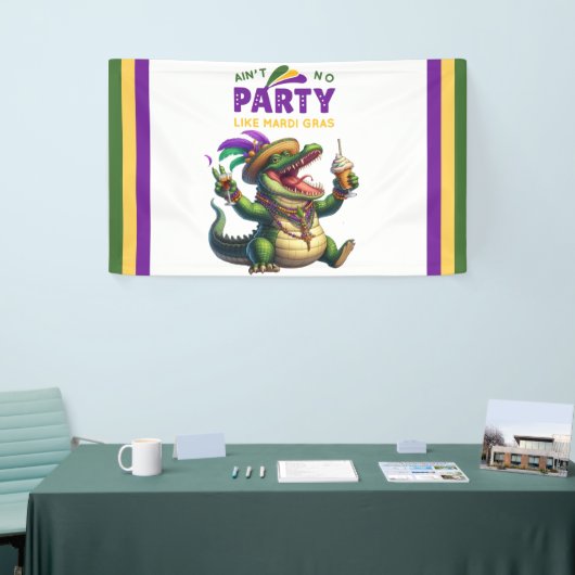 Happy Mardi Gras Alligator Spandoek (Beurs)