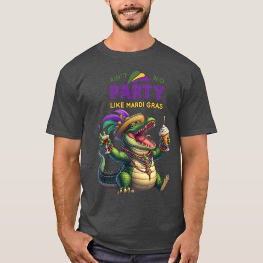 Happy Mardi Gras Alligator T-shirt (Voorkant)