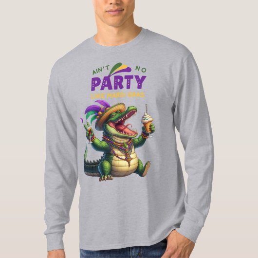 Happy Mardi Gras Alligator T-shirt (Voorkant)