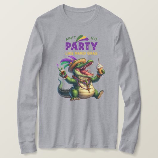 Happy Mardi Gras Alligator T-shirt (Design voorkant)