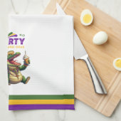 Happy Mardi Gras Alligator Theedoek (Quarter Fold)