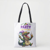 Happy Mardi Gras Alligator Tote Bag (Voorkant)