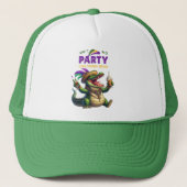 Happy Mardi Gras Alligator Trucker Pet (Voorkant)