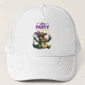 Happy Mardi Gras Alligator Trucker Pet (Voorkant)