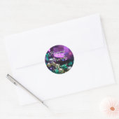 Happy Mardi Gras Bead gooit aangepaste ronde stick Ronde Sticker (Envelop)