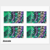 Happy Mardi Gras Bead Throws Aangepaste Decalen Rechthoekige Sticker (Vel)
