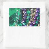 Happy Mardi Gras Bead Throws Aangepaste Decalen Rechthoekige Sticker (Tas)