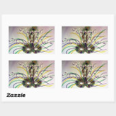 Happy Mardi Gras Bead Throws veters Rechthoekige Sticker (Vel)