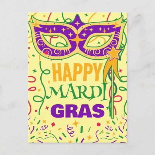 happy mardi gras briefkaart (Voorkant)
