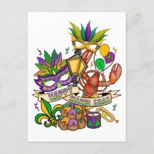 Happy Mardi Gras Briefkaart