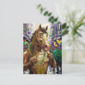 Happy Mardi Gras Brown Horse Briefkaart (Staand voorkant)