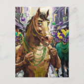 Happy Mardi Gras Brown Horse Briefkaart (Voorkant)