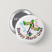Happy Mardi Gras Button (Voorkant /achterkant)