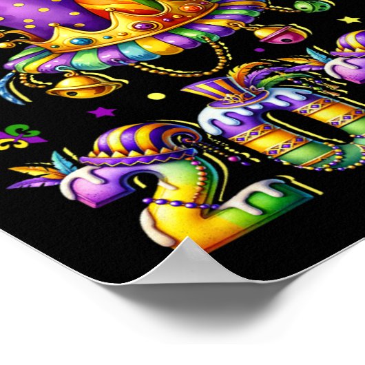 Happy Mardi Gras Carnaval 2025 Mardi Gras Jester O Poster (Hoek)